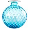 VENINI SPA VASO MONOFIORE BALLOTON, FORO PICCOLO CELESTE ACQUAMARE, M 100.18 - h 20 x d 18 cm, 0,9 kg