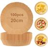 Namai Casa Carta da forno per friggitrice ad aria Tonda (100 Pezzi) 16 cm