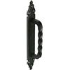 Amig - Maniglione in zama con piastra martellata in acciaio 28 x 4,5 cm - Tirante per porte interne, cancelli scorrevoli e portoni - Nero - Facile installazione con viti