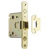 Amig - Serratura a mortasa semplice da 50 mm con chiusura regolabile Mod. 2001 in acciaio con finitura in ottone | per porte interne in legno per bagno, cucina o camera da letto