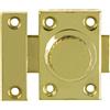 Amig - Perno di sovrapposizione per porte Mod.385 | Piccolo fermo di sicurezza orizzontale | in acciaio con finitura ottonata | Dimensioni: 35 x 50 mm | Include tirafondi