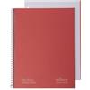 Navigator | Quaderno a quadretti a4 + 5 x 5 | copertina extra | rosso | bordo colore | carta 80 g | 80 fogli microforati 4 trapani | spirale chiusura a spirale | carta premium writing