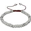 Treasure Bay Bracciale da donna da uomo fatto a mano con pietre preziose da 6 mm regolabile | Bracciale con perline occhio di tigre, lapislazzuli blu, onice nero, turchese bianco (Turchese bianco)