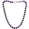 Treasure Bay Collane pietre dure | Collana fatta a mano con perline di pietre preziose da 10 mm per donna - Collana con occhio di tigre in agata rosa rossa verde blu con quarzo rosa ametista (Ametista viola)