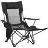 Outsunny Sedia Sdraio da Campeggio Reclinabile e Pieghevole con Poggiapiedi, 58x148x90cm, Nero|Aosom