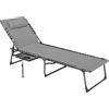 Outsunny Sdraio da Giardino Pieghevole e Reclinabile a 5 Livelli con Tavolino Laterale e Tasca, 60x190x31 cm, Grigio e Nero