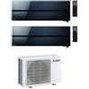 Mitsubishi CONDIZIONATORE MITSUBISHI KIRIGAMINE STYLE WI-FI MSZ-LN R-32 NERO PERLA DUAL SPLIT 9000+18000 BTU MXZ-3F54VF4 A+++