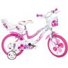 DINO BIKES Bicicletta per Bambine 14" Flappy con Rotelle Stabilizzatrici DINO BIKES
