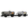 Rivarossi FS 2-UNIT PACK 2-AXLES TANK WAGONS BIG TANK SILVER SHELL EP.III 1:87