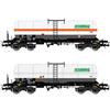 Rivarossi FS 2-UNIT PACK GAS TANK WAGON 4 AXLES ZAGS ZAS SOGETANK EP.V 1:87