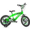 DINO BIKES Bicicletta Bambino 16" BMX Verde con Rotelline Stabilizzatrici DINO BIKES