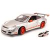 Welly PORSCHE 911 GT3 RS 2007 GREY WITH ORANGE STRIPS 1:18