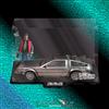SHOWCASELAB TECA IN PLEXIGLASS ACRILICO-SHOWCASE-CON DIORAMA PER DELOREAN HOT TOYS 1/6-BTF