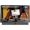 Metz TV Portatile, MPE7000Z, 24", Batteria Incorporata, Ricarica Auto 12V e Power Bank, Anti-glare, LED, FHD Smart, Google TV, HDMI, USB, Bluetooth, Wifi 5, Uscita Antenna, Grigio