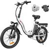 SAMEBIKE CY20 Bicicletta elettrica pieghevole, ruota a raggi da 20*2,35 pollici, motore da 350W, batteria da 36V 12Ah - Bianco
