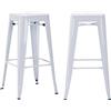 Duhome Sgabello Bar Industriale Esterno, Set di 2 Sgabelli Bar Alto in Metallo, Impilabile Sgabelli da Pranzo, Scandinavian Sgabello Alta per Cucina, Pranzo, Pub, Moderni (Bianco, 76cm-2PCS)