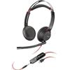 Plantronics Poly Cuffia stereo USB-C Blackwire 5220 + connettore da 3.5 mm + adattatore USB-C/A