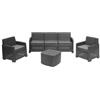 Ipae Progarden Salottino 4 Pezzi Garda - 2 Poltrone, Tavolino, Divano 3 posti Rattan Antracite di Ipae Progarden