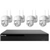 Global Security Shop Kit Videosorveglianza 360 gradi Wifi Ptz Nvr Audio Bidirezionale 4ch