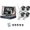 Global security Sistema di Videosorveglianza Wireless Monitor Ip 3 Mpx nvr 4 canali e Hdd 250gb
