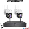 Andowl Kit Videosorveglianza PTZ IP Wireless nvr 4 canali 2 Telecamere IP Full Hd wifi