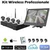 Global security Kit di Videosorveglianza Wireless con Monitor Ip 5 Mpx nvr 4 canali e Hdd 250gb