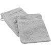 douceur d'intérieur, 2 guanti da bagno (15 x 21 cm) tenerezza grigio perla, spugna tinta unita