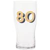 Maturi Bicchiere da pinta di birra per il 80° compleanno, oro e blu scuro - 570 ml/1 pinta