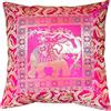 Original Kikan Federa per cuscino in seta con elefante indiano, mandala, in broccato e boho, decorazione per la casa, 40,6 x 40,6 cm, chiusura con cerniera, stile etnico, fatto a mano, patchwork
