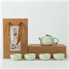 Hondonikala Servizio da tè cinese in ceramica Kung Fu, servizio da tè mattina/pomeriggio/sera per adulti, 1 teiera, 4 tazze da tè con elegante confezione regalo, blu cielo