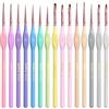 Nicpro 15 pezzi micro pennelli per dipingere, pennelli pittura estetici pastello con punta fine per acrilico, olio, acquerello, artigianato, modelli, miniature, pittura rupestre, pittura con i numeri