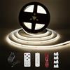 Enteenly Striscia LED COB Bianco Freddo 3 Metri, Kit Luce Striscia Sottopensile con Telecomando RF per Vetrina, Cucina, Scrivania, Mensola, Armadio, con Adattatore 24V, 6500K