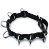 Kiotos Leather Collar with 7 Statement Rings Black