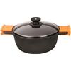 PINTINOX BRA - Efficient casseruola 28 cm alluminio antiaderente coperchio e presine