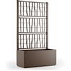 STEFANPLAST Fioriera Ethica con spalliera cm 80x36x140h tortora