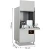 Lavaoggetti Industriale - Struttura in Acciaio Inox con Cesto 56x63 cm, Altezza Camera di Lavaggio 65 cm - Potenza Pompa Risciacquo 200 W