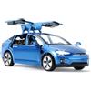 MODVKVK Tesla Model X 1:32 Modellino Macchinina con Luce e Musica, Funzione Pull-Back, Lega Pressofusa, Ideale per Bambini dai 3 anni e Collezionisti (Blu)
