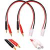 YIXISI 2 Pezzi Compatibile con Tamiya a 4.0 Spina a Banana RC Carica Batteria Cavo, Compatibile con Tamiya Connettore a 4.0mm Spina a Banana con Cavo in Silicone 30cm 16AWG, per Lipo Batteria