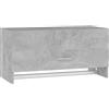 FOZICV Armadio multiuso, organizer da bagno, cucina, con un grande scomparto e asta appendiabiti per appendere cappotti, vestiti, grigio cemento, 70 x 32,5 x 35 cm