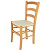 t m c s Tommychairs - Sedia modello Venice per cucina bar e sala da pranzo, robusta struttura in legno di faggio color miele e seduta rivestita in pelle artificiale color avorio
