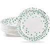 AIPartywar Piatti di carta per feste, confezione da 50 piatti usa e getta, bianco verde, a pois, 18 cm, per laurea, matrimonio, festa di compleanno