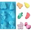 WishesMar Stampo in Silicone 6 Cavità per Pasticceria a Forma di Tema del Bambino - Antiaderente Stampi con Forme Particolari Stampi per Decorazione, Sapone, Dolce, Cuocere al Forno, Torta