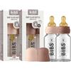 Bibs Biberon in vetro BIBS. Set di 2. Anti-coliche. Tettarella rotonda in lattice di gomma naturale. Favorisce l'allattamento naturale al seno, Complete Set - 110 ml (Pack of 2), Blush/Woodchuck