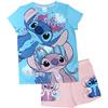 Disney Lilo & Stitch - Pigiama corto da 2 pezzi, a maniche corte, con Stitch e Angel, multicolore, età 5-13 anni, Multi, 11-12 Years