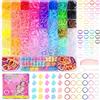 Funtopia - Elastici per capelli, 46 colori, 2100 pezzi, accessori per capelli colorati per ragazze, piccoli elastici per capelli con mini artigli per capelli, per ragazze e bambine