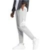 adidas Pantaloni della tuta da uomo Essentials in pile affusolato con risvolto con grande logo, Grigio medio mélange, L tall
