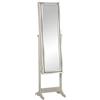 DRW Specchio da terra con porta PS con cornice a specchio in bianco 40,5x38x161cm, INT. 26 x 110 cm
