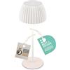 Briloner - Lampada da tavolo senza fili IP44 con bordo luminoso, touch dimmer, lampada da scrivania ricaricabile, abat-jour a batteria, lampada da comodino ricaricabile, 14,5x36,5 cm, bianco