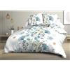 Le linge de Jules Parure lenzuolo piano + lenzuolo con angoli 140 x 190 + 2 federe, in microfibra, colore: Blu