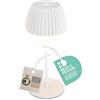 BRILONER - Mini lampada da tavolo LED senza fili IP44 con bordo luminoso, touch dimmer, lampada da comodino ricaricabile, vincitore del German Design Award 2025, 8,5x20 cm, bianco